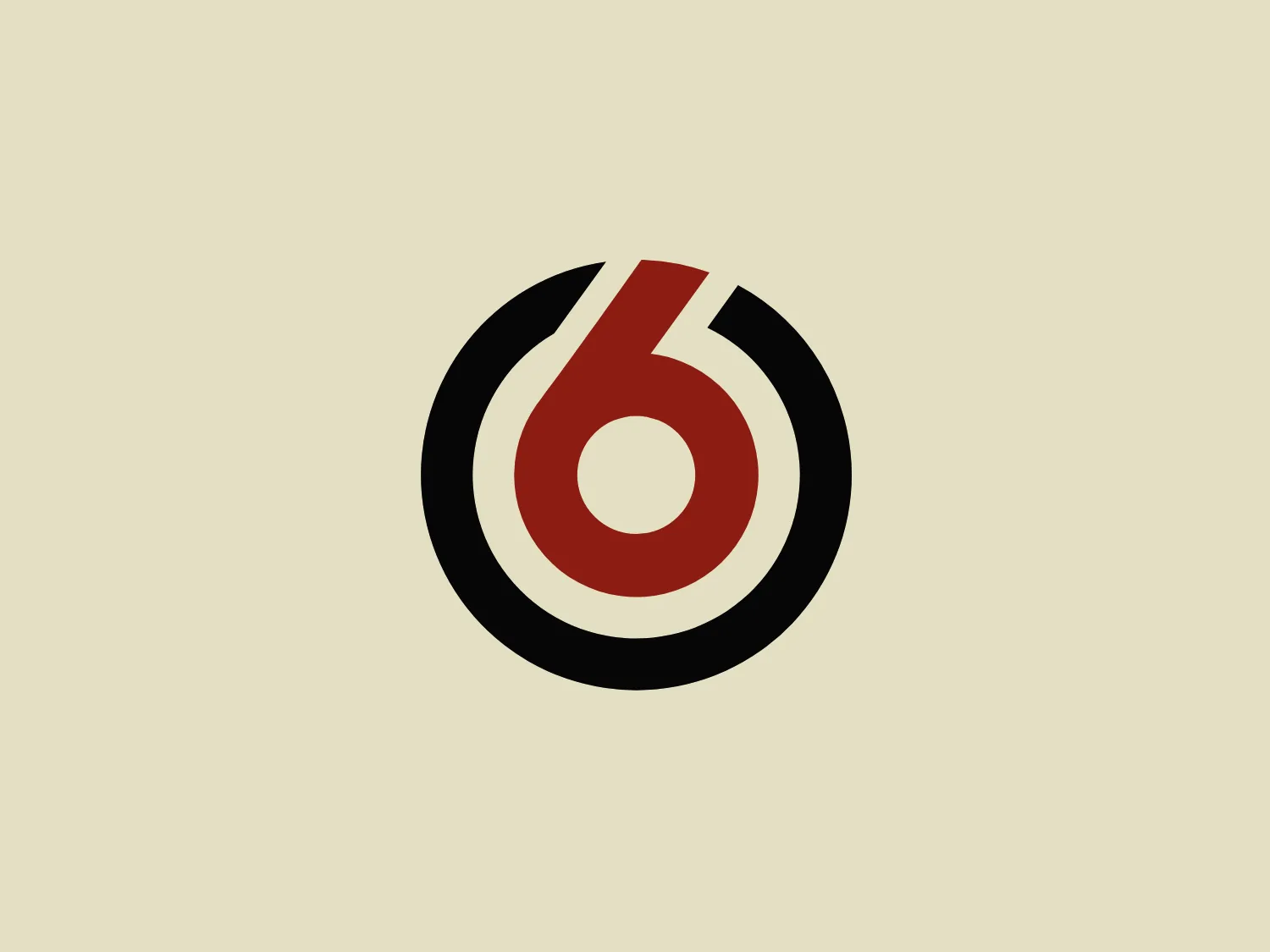 The TV6 Lithuania logo features a stylized numeral "6" encapsulated within a circular form. It is crafted with a modern aesthetic, featuring smooth curves and a thick, consistent stroke width. The design consists of three colors: black, white, and a bold red. The red part emphasizes the inner loop of the "6," while black creates a striking contrast for the outer circular boundary. This design combines simplicity with a striking color contrast to produce a clean and recognizable brand image.