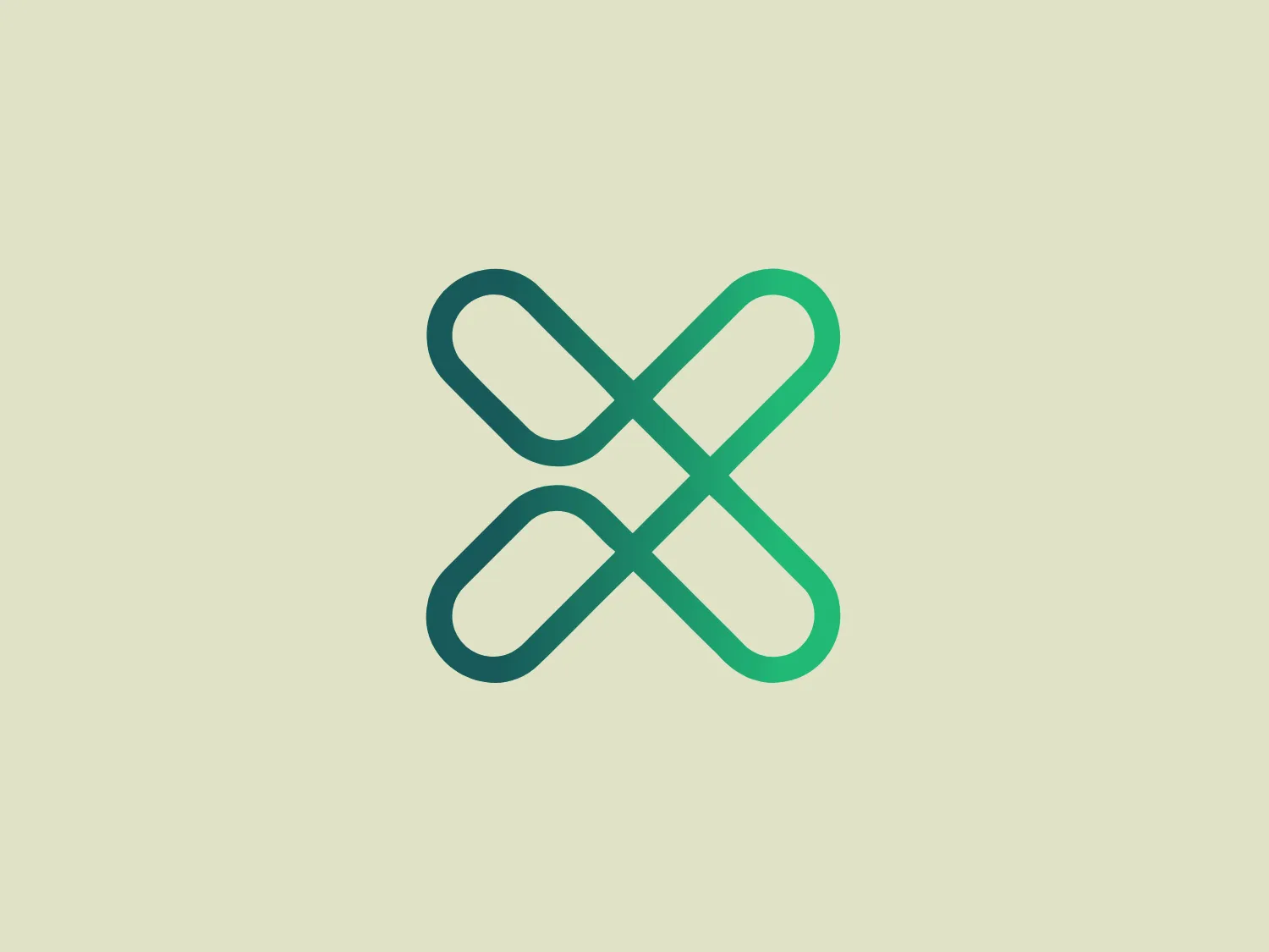 The Technomex logo showcases an abstract, looped design reminiscent of an intertwining figure-eight or infinity symbol. The modern and sleek appearance, defined by smooth curves and clean lines, is complemented by gradients of green and turquoise, creating a dynamic and fresh look. The color transition from a deep teal-like hue to a soft green at the tip of each loop adds depth and movement to the design. The overall aesthetic is minimalistic yet distinctive, with a color scheme suggestive of growth, sustainability, or technological innovation.