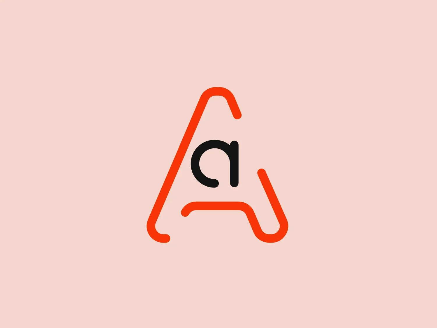 The Apsolon logo is a modern and minimalistic stylized letter 'A'. The main body of the 'A' is formed by a continuous orange line with varying thickness, creating a sense of movement and dynamism. Within the negative space of the 'A', there is a lowercase 'a' in a dark gray color, showcasing a playful contrast within the form. The lines are smooth and the corners are rounded, making the logo approachable and friendly. Its simplicity allows for versatile use across various mediums.