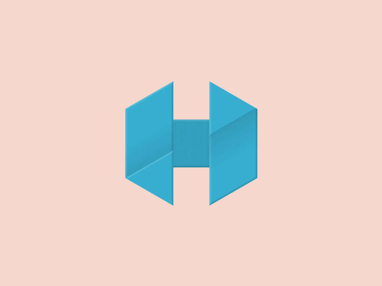 The HDRI Haven logo is a stylized, abstract representation of the letter "H". It features two vertical, symmetrical panels in a rich shade of blue connected by a horizontal bridge of the same color and style. The design showcases a modern, clean and professional appearance with subtle gradients and shading to suggest depth and volume.