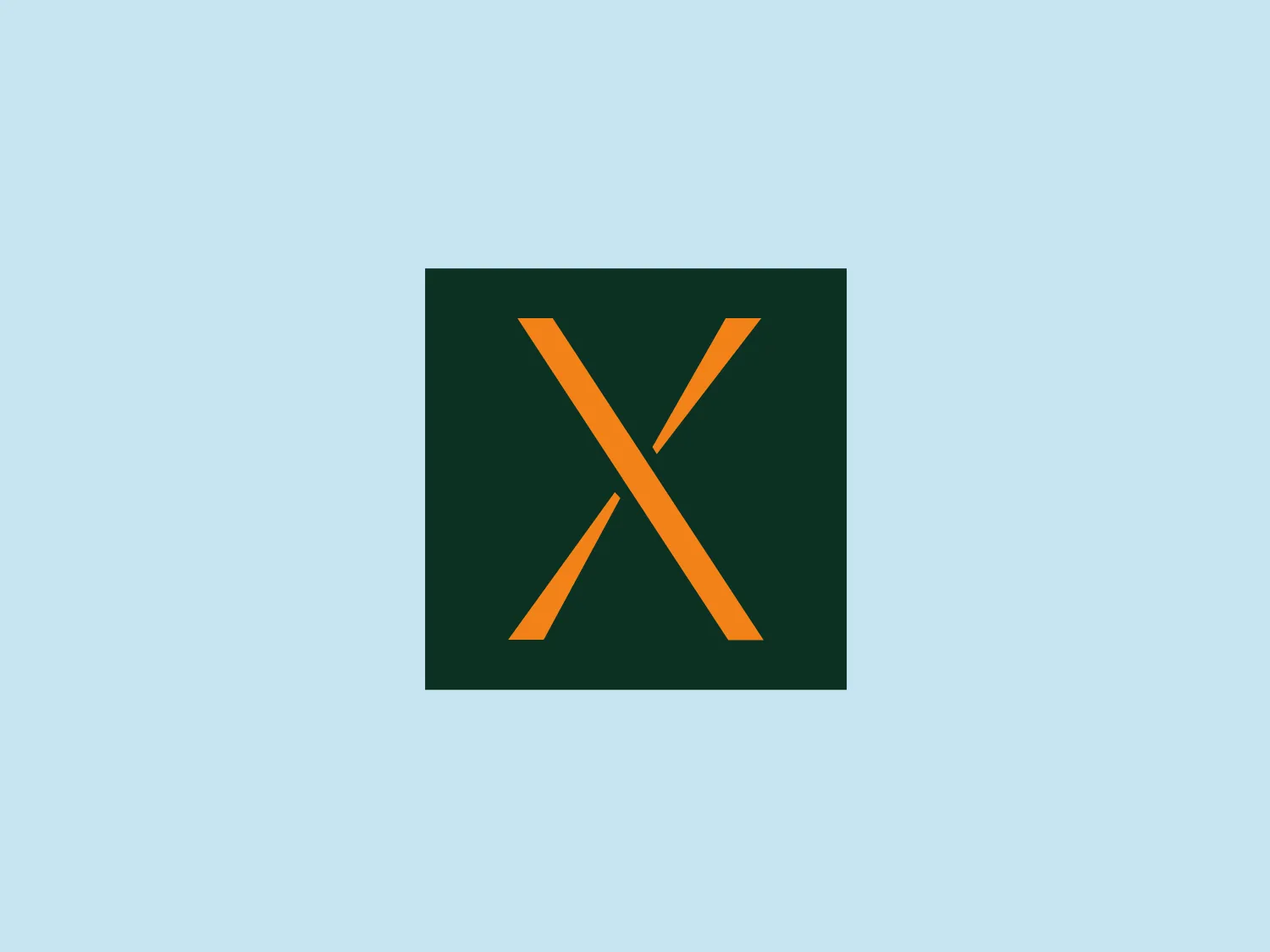 The image is a simplistic and modern logo featuring a stylized letter "X" for the business Xilo. The "X" is composed of two elongated and slightly tapered diagonal lines that intersect in the center, creating the shape. The lines have rounded ends, which softens the overall appearance. The logo uses a bold and contrasting color palette with the "X" rendered in a warm golden-yellow tone (#FFB800) set against a deep, dark green background (#004225) for a sophisticated and striking look. The design avoids unnecessary embellishments, resulting in a clean and contemporary aesthetic.