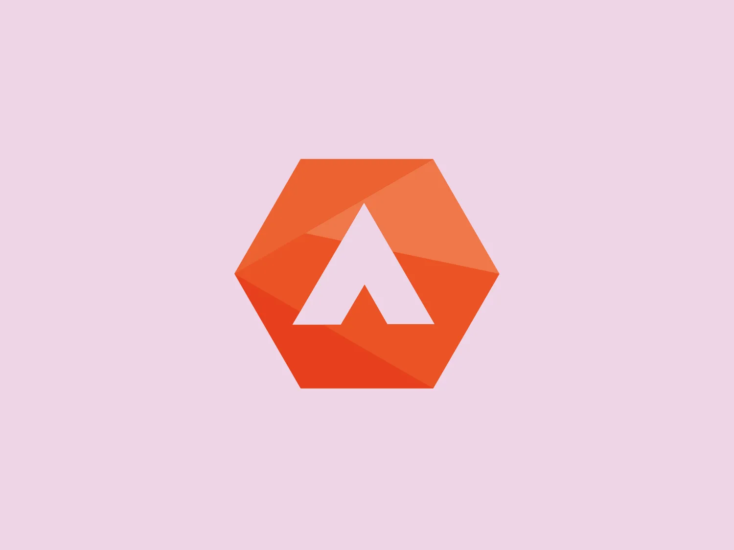 The Adaware logo features an abstract, geometric design with a prominent letter "A" centered within a hexagon shape. The "A" appears to be constructed of two symmetrical triangular shapes with a low base, creating a dynamic and modern appearance. The overall color of the logo is a gradient of oranges, ranging from a lighter orange at the top to a darker, more vivid orange at the bottom, which adds depth and a sense of three-dimensionality. The hexagon background provides a sense of stability and structure to the logo. The logo's design is clean and minimalist, suggesting a contemporary and forward-thinking brand identity.
