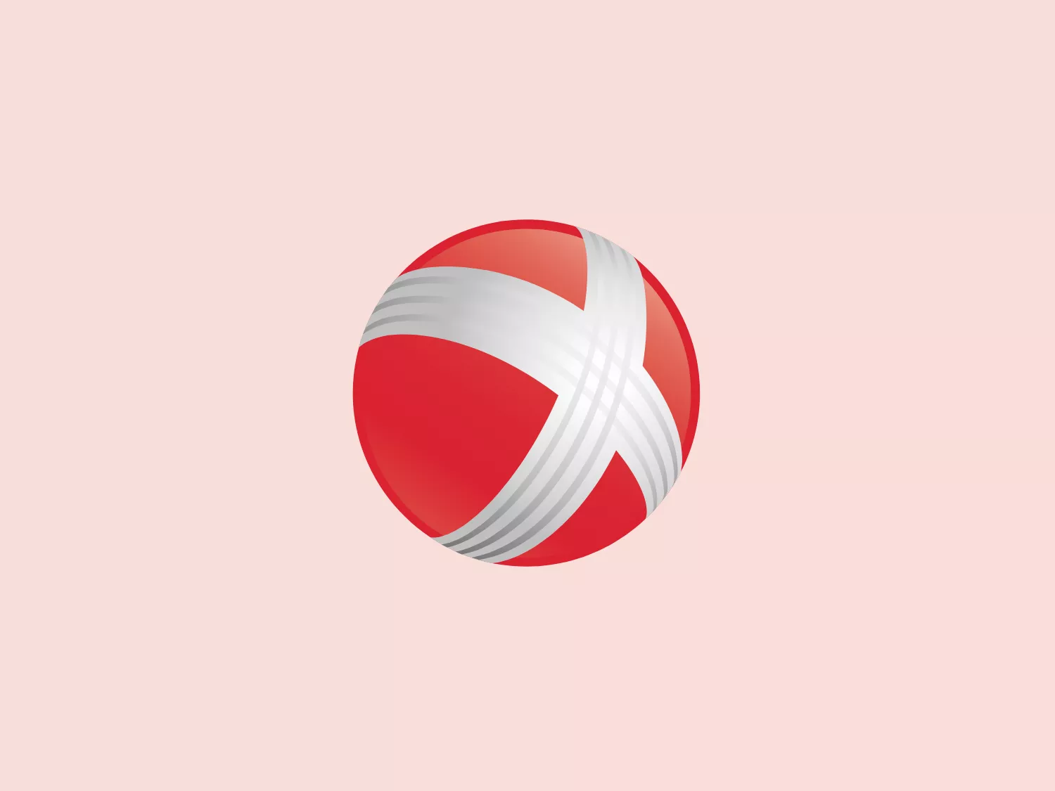 The Xerox logo features a stylized spherical shape that employs a dynamic interplay of red and white color tones, with silver accents that add a metallic texture and enhance the three-dimensional effect. The central motif consists of curved bands that wrap around the sphere, intersecting in an elegant and abstract manner, reminiscent of orbits or ribbons in motion. This gives the logo a look of continuous movement and energy. The overall design aesthetic is modern and sleek, with a clean and professional finish that would suit a variety of contemporary business or technological applications.