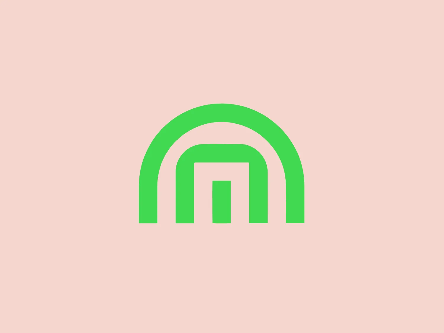 The IntouchCX logo features a stylized depiction of a letter resembling an "M" within an abstract, geometric shape that could be interpreted as an arch or a simplified rainbow. The design is minimalist and modern, using a bright green shade that gives it a fresh and energetic feel. The "M" is built from three bold lines with rounded terminals, which create a symphony of sharp and soft lines. This logo appears dynamic, clean, and would likely stand out well against a light background that doesn't compete with its vibrancy.