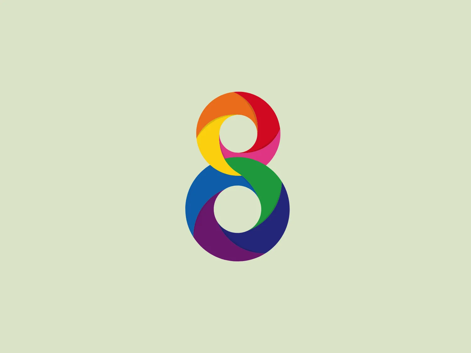 The logo for Channel 8 features a stylized numeral "8" filled with vibrant gradient colors, seamlessly transitioning from red to yellow in the top loop and from blue to green in the bottom loop. The modern and dynamic design conveys inclusivity and diversity through bold, saturated colors, imparting energy and vibrancy.