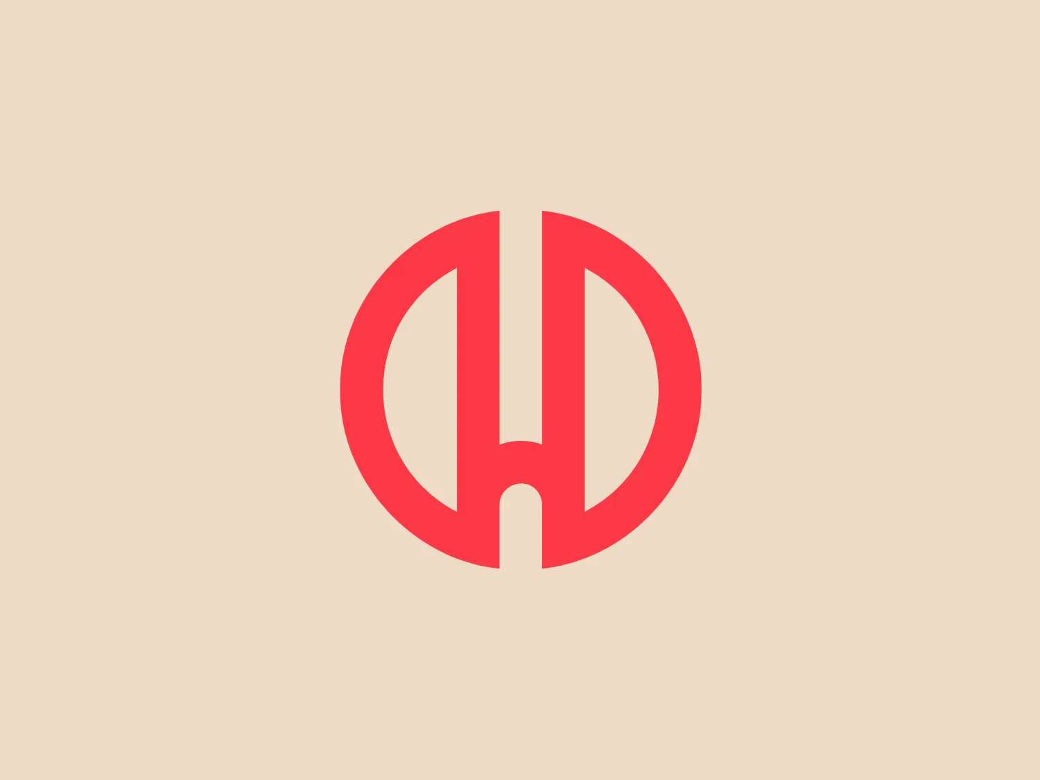 Hugo's logo is a simple and modern design, featuring a stylized letter "H" enclosed within a circle. The "H" is creatively split down the middle, creating an abstract and artistic interpretation. The color of the logo is a salmon pink, providing a youthful and fresh look. The circle encapsulates the "H" seamlessly, promoting a sense of completion and unity within the design. The logo's aesthetic is clean, minimalistic, and would likely appeal to a contemporary audience looking for a brand that embodies clarity and elegance.