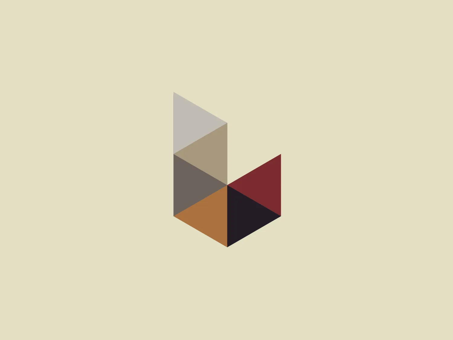 The London Stone logo features an abstract, geometric design composed of overlapping planes forming a stylized letter 'L'. The array of planes creates a sense of depth and dimensionality. The color palette is muted and sophisticated, incorporating shades of grey, brown, maroon, and navy, which creates a modern and professional aesthetic. The overall look is minimalistic and clean, with a focus on shape and form. The use of color gradient on the planes subtly suggests texture and layering.