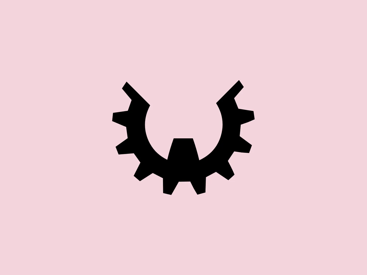 The Wod Gear Clothing logo showcases a strong, black gear-like symbol with angular notches, evoking industrial strength and advanced technology. The minimalistic and modern design includes a symmetrical arrangement and a central opening in the shape of an inverted triangle or arrowhead, adding a sense of direction and motion. The absence of additional ornamentation gives it a clean and professional feel, while a lighter background would enhance visibility and provide a striking contrast.