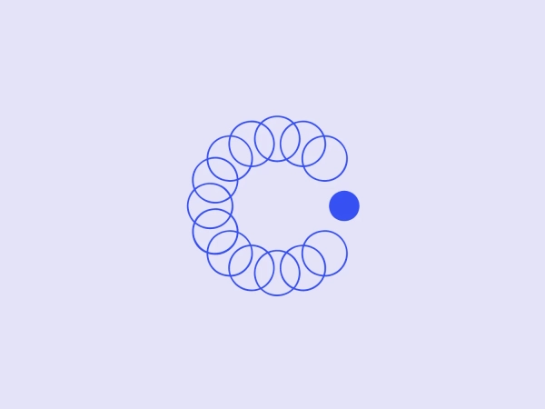 The logo for Care for a Better Tomorrow is a series of interconnected circles forming a circular, almost spiral-like pattern. All circles share the same vivid blue color, with the exception of one solid blue circle that stands alone to the bottom right of the main pattern. The design has a modern and clean look, suggesting connectivity and unity. Its minimalist aesthetic relies on the use of geometry and repetition to create a visually pleasing and harmonious effect.