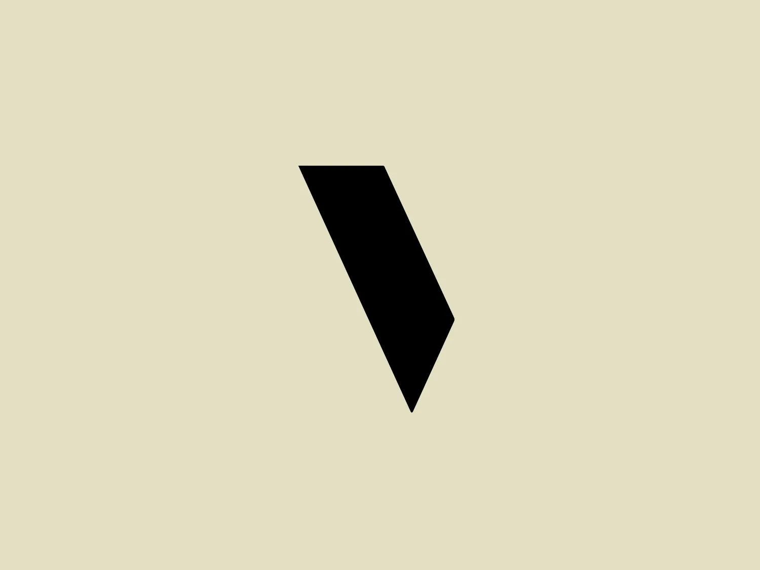 The logo presented for Viviane is a simple, monochromatic design featuring an abstract shape that could be interpreted as a stylized arrow or chevron pointing to the right. It has a dynamic, forward-leaning stance, suggesting movement and progress. The lines are sharp, deliberate, and there's a clear distinction between its edges and the white background, giving it a modern and clean appearance. An interesting feature of this logo is its versatility; despite its simplicity, it provokes curiosity about the brand Viviane represents. The shape's solid black color stands out boldly and would be easily recognizable even from a distance.