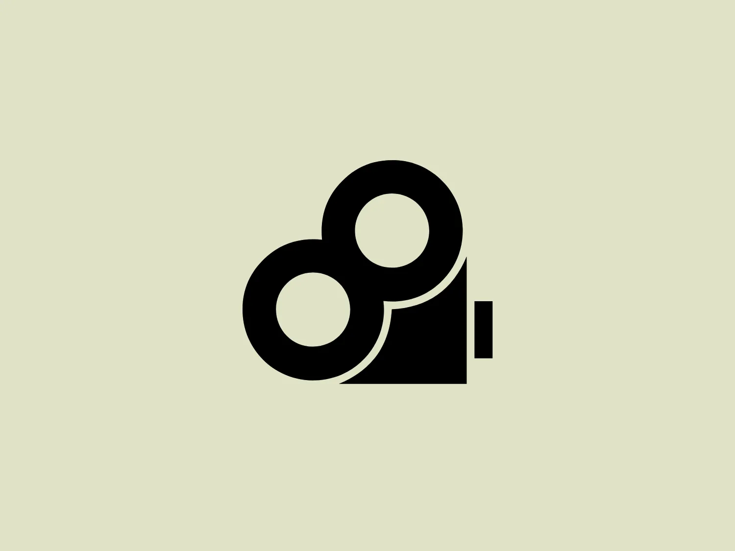 The Eight Films logo features a black and white design composed of geometric shapes. Two large, overlapping circles dominate the logo, suggesting a sense of unity or connection. These circles are offset to the left and coupled with a rectangular shape on the right that could be interpreted as an abstract letterform or a simplistic representation of an object. The design is bold and minimalist, using contrast effectively to create an iconic and memorable visual. The use of negative space around the elements ensures the logo would stand out well on various backgrounds.