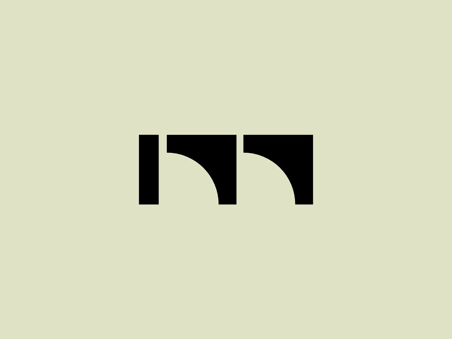The Modterra logo is a simple, monochromatic design consisting of black bold shapes on a white background. The design features what appears to be a stylized representation of the letters 'nn' with the first 'n' mirrored and attached to the second 'n'. The gap between the two 'n's creates a bridge-like negative space. The logo has a modern and minimalistic style, using solid geometric shapes to create a clean and easily recognizable symbol.