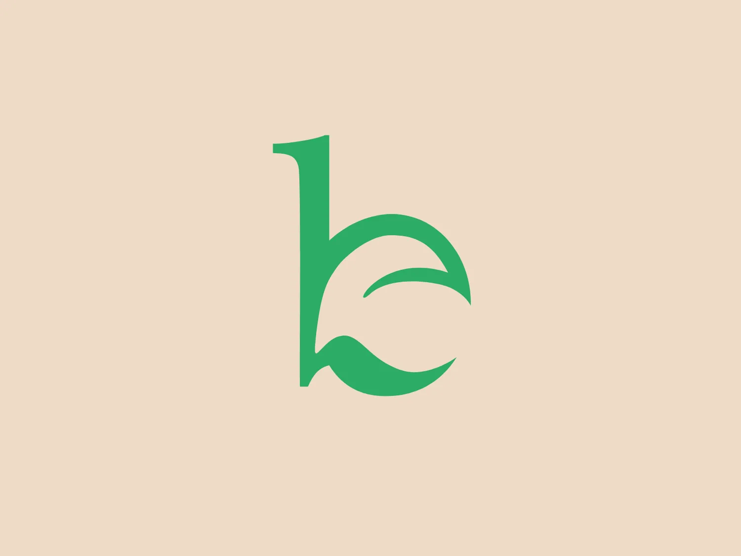 The Beauty by Earth logo features a stylized letter "b" with a unique design that gives the impression of movement or change. The main body of the "b" is bold and extends to incorporate a circular void, which signifies openness or a cyclical motion. The overall shape suggests fluidity and modernity. A rich green color gives the logo an organic and lively feel, which can convey growth or sustainability. The simplicity and clean lines of the design contribute to a contemporary and sleek aesthetic.