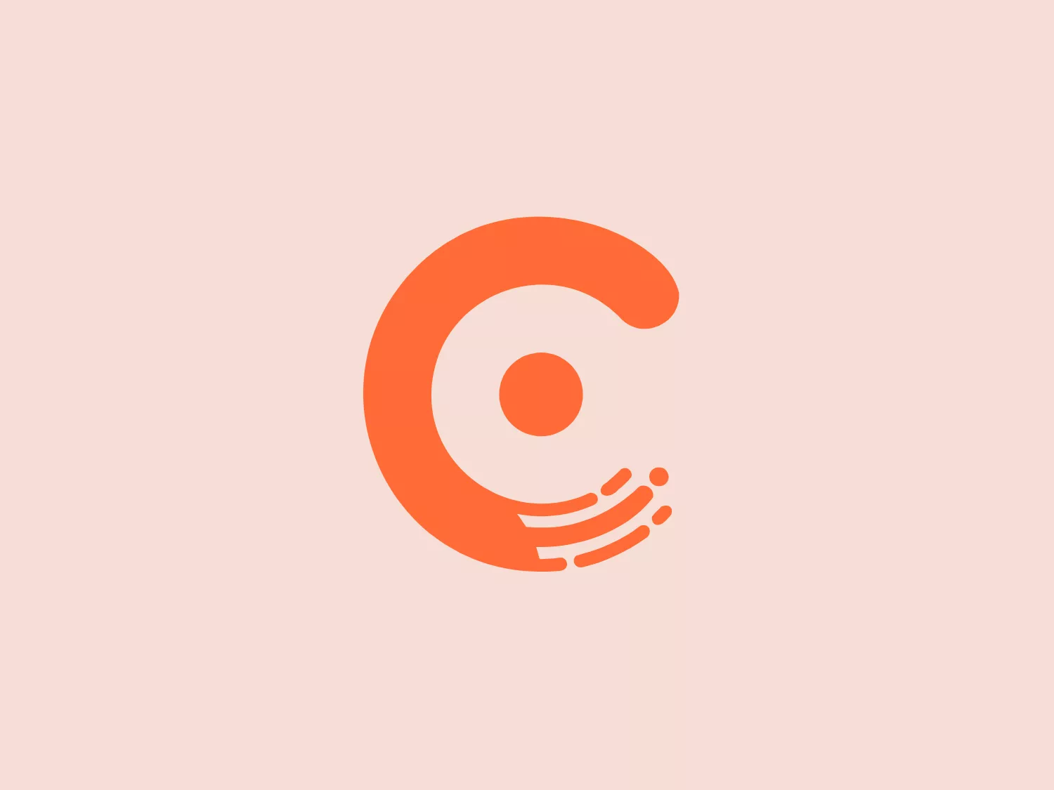 The Chargebee logo is a dynamic design featuring a stylized letter C in the form of a swirl with a circle at its core. The bright, warm orange color exudes energy and friendliness, while the swirl terminates in four dots, creating a sense of movement or data transfer. The overall aesthetic is modern, approachable, and innovative, with clean lines and ample negative space.