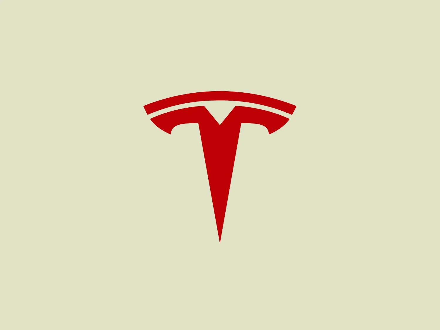 The image displays the Tesla logo, characterized by its sleek and modern design. The logo consists of a stylized 'T' that represents the cross-section of an electric motor, aligning with the company's focus on electric vehicles. The 'T' is in a vivid red color (#E82127) that stands out and conveys a sense of energy and innovation. Its sharp edges and flowing lines give it a futuristic look. The design is minimalist, using negative space effectively to create a distinct and recognizable symbol. The top part of the 'T' flares out slightly, suggesting movement and speed.