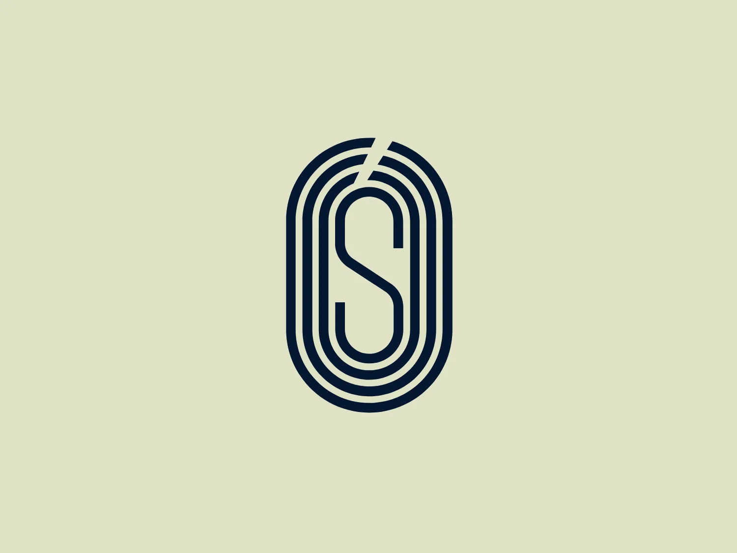 The Stadion Śląski monogram is a bold, modern design featuring the letter 'S' within an abstract, elongated oval shape. The continuous, parallel lines in the 'S' create a dynamic feel, threading through the oval and adding a sense of depth. The logo is presented in a striking navy blue color, providing a clean and minimalist aesthetic that appeals to a contemporary audience seeking a sleek and professional brand identity.