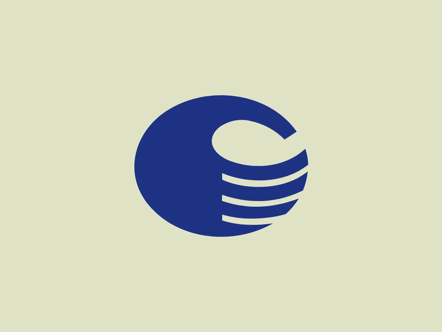 The image depicts a stylized logo for CCB-Sila consisting of a deep blue circle with a series of white horizontal stripes toward the bottom right portion, creating a dynamic visual effect. The circle is not solid, featuring a crescent-like cutout on its upper right side, which overlaps the stripes, giving the appearance of motion or speed. The design is minimalistic and modern, with its clean lines and bold contrasting colors suggesting efficiency and technology. The choice of color emphasizes professionalism and trustworthiness.