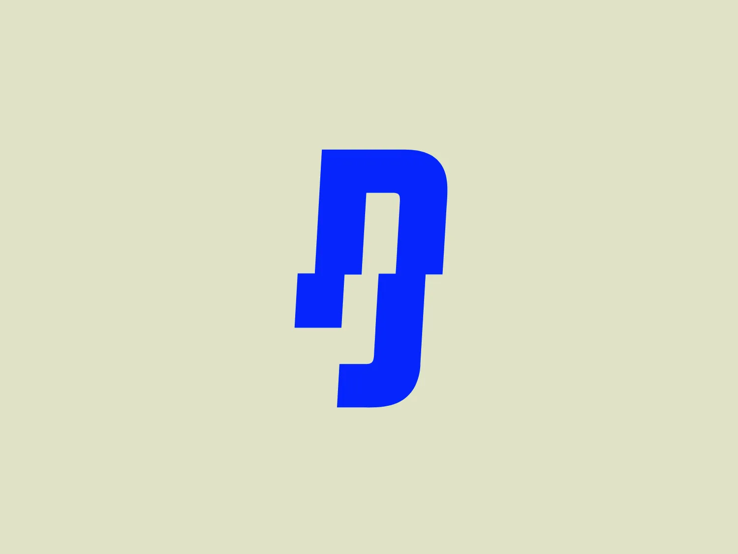 The Race Against Dementia logo is a bold, geometric design featuring a stylized letter "D" with sharp angles and a modern, abstract feel. Dominating the composition is a rich, bright blue color, giving the logo a sense of vibrancy and professionalism. The logo relies on the strength of its form and the simplicity and clarity of the design make it versatile and easily recognizable.