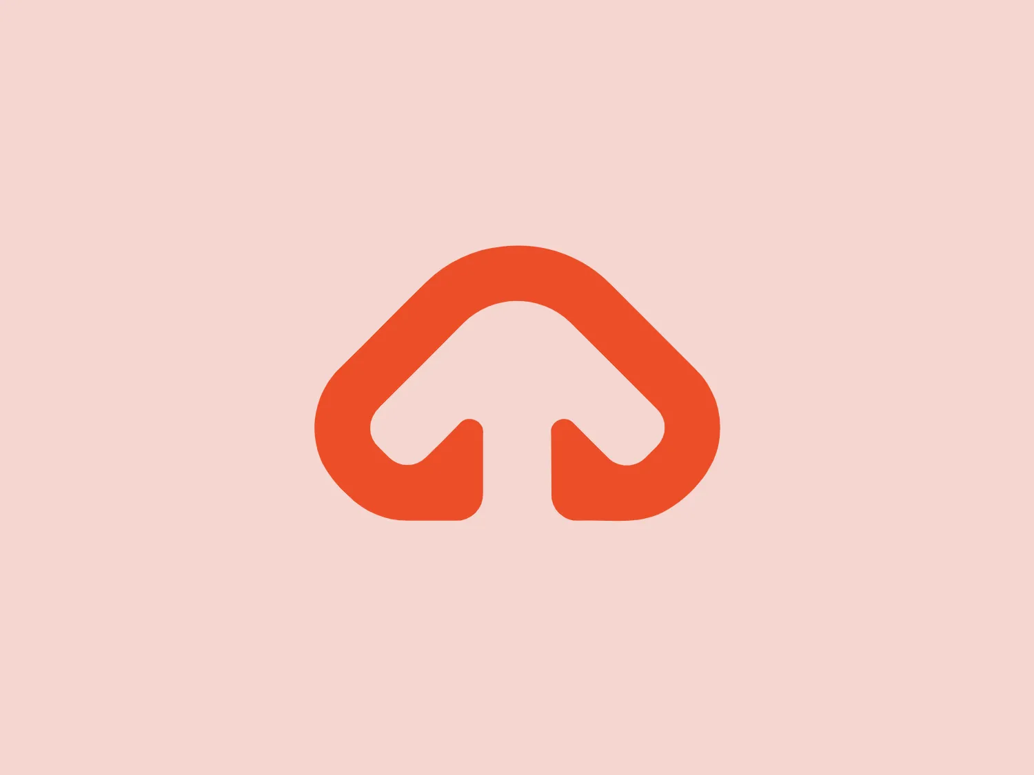 The TSLOTS logo features a stylized, abstract letter 'M' resembling a range of mountains, with a sun or moon above. The bold and modern two-dimensional design comes in a vibrant orange gradient, creating a sense of depth. Gentle curves soften the logo's appearance while maintaining professionalism. A light pastel background color, such as #F8DED9, complements the warm and inviting aesthetic.