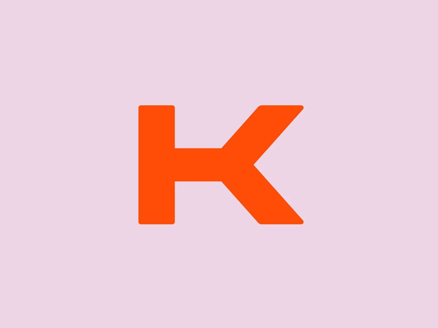The Kennedy Property Services logo features a bold, minimalist design in vibrant orange. The innovative twist on the letter "K" eliminates the vertical line, leaving two diagonal strokes connected by a sharp right angle. The asymmetrical, dynamic appearance and energetic, modern feel make this logo stand out. A soft, muted background color could complement the simplicity and vibrancy of the logo.