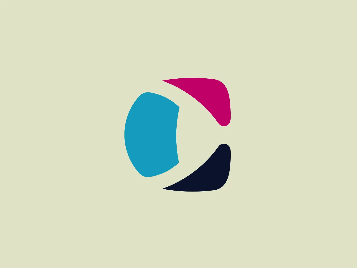 The Conekta logo showcases a modern and bold design consisting of three overlapping shapes: a teal circle, a navy-blue arc, and a fuchsia pink wing-like form. The layered composition creates a dynamic, three-dimensional illusion, conveying fluidity and movement. The minimalistic style accentuates the interplay of forms, allowing each element to stand out against the others.