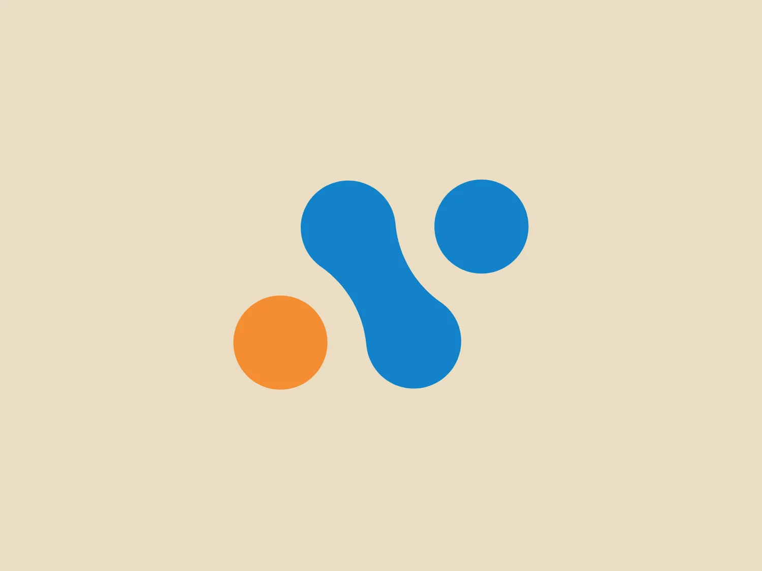 The N-Tech Consulting logo features three abstract shapes that flow together, creating a sense of connection and movement. The primary shape is a large blue splash-like form that resembles a stylized 'X' or cross, with its right end curving upward. To the top-right of the blue shape is a solid circle in a similar shade of blue, while a smaller orange circle rests towards the bottom-left, adding a pop of contrasting color. The design is simple yet bold, with clean lines and a modern feel, making it versatile for various applications. The colors are vibrant and engaging, drawing attention without being overwhelming.