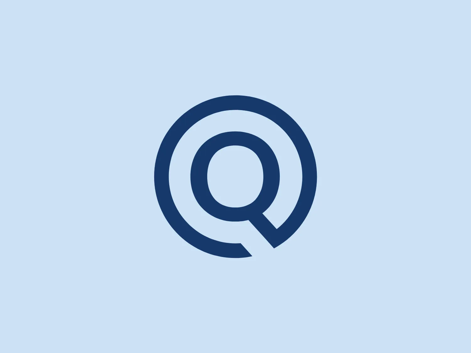 The image shows a stylized letter "Q" designed with bold, continuous lines that form both the circular part of the letter and its tail. The logo is monochromatic, featuring a deep blue color. The design is sleek and modern, with a sense of movement implied by the tail of the "Q" curving inward. It gives the impression of simplicity and connectivity. This Quobyte logo would stand out on a background that complements its clean and contemporary vibe.