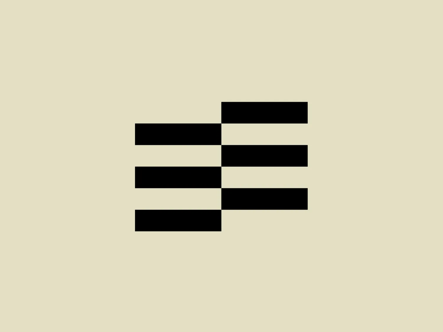 The Eloware logo is a simple yet bold design, featuring five horizontal black bars of varying lengths which form a stylized letter "E." The bars have sharp, clean edges and are evenly spaced, creating a modern and minimalist aesthetic. The two longest bars form the top and bottom of the "E," while three shorter bars diminish in length from top to bottom within, giving the logo a unique and recognizable look. The monochromatic color scheme and contemporary style of the logo would be complemented by a subtle background color that enhances its modernity.