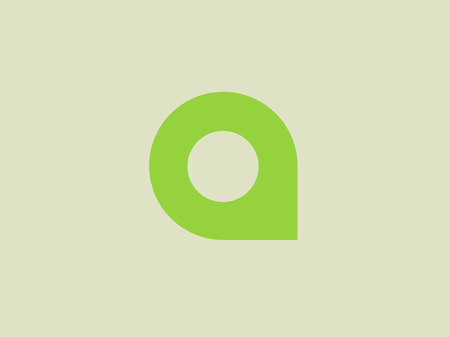 The image depicts a simple and modern logo consisting of a green, rounded shape resembling both a lowercase "e" and an abstract representation of a location marker or pinwheel blade with a central circular cutout, possibly alluding to a sense of place, movement, or environmental themes. The green color is bright and inviting, giving the Quark logo a fresh and sustainable energy. The design is clean and minimalistic, making it versatile for various applications. The curved lines suggest friendliness and approachability.
