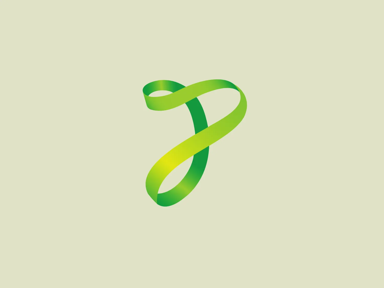 The Power logo features a stylized, abstract design of a green gradient formed into a flowing, ribbon-like shape. It transitions from a darker green on the left to a lighter green on the right, creating a dynamic and vibrant feel. The form suggests movement, energy, harmony, and balance, with sleek curves and an absence of sharp edges for a modern and organic aesthetic. The logo's versatility is enhanced by its lack of background.