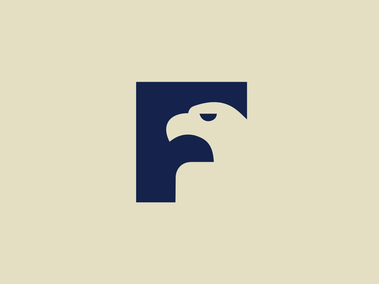 The Federated Investors logo showcases a stylized eagle's head created through negative space within a bold, dark blue block. The modern and powerful aesthetic uses geometric shapes to craft the impression of the eagle's eye and beak, resulting in a clever visual effect with minimal lines and shapes, contributing to the logo's boldness and memorability.