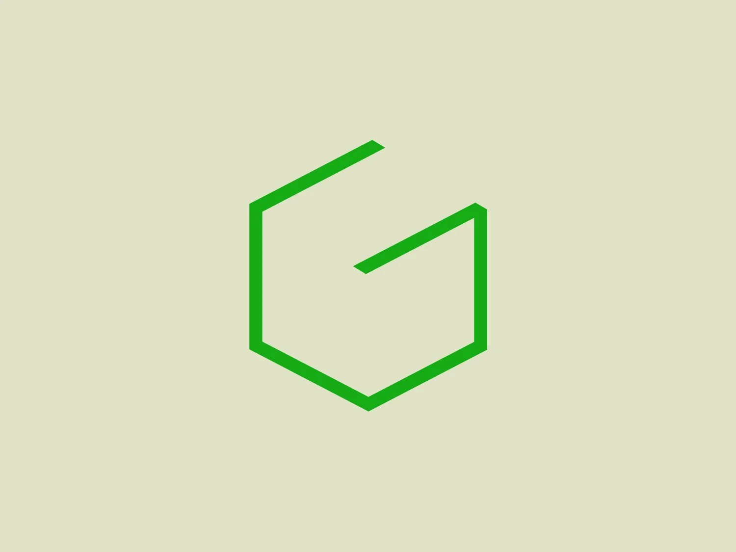 The Gravotech logo showcases a stylized hexagonal shape resembling a shield, divided into two symmetrical halves by a bold line, exuding a modern and dynamic vibe. The vibrant green color exudes energy and vitality, while darker outlines add depth. The central figure resembles a stylized "G" or an arrow, providing a clean and easily recognizable design.