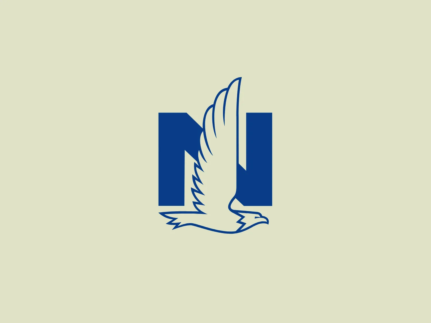 The logo for Nationwide showcases a bold, royal blue letter 'N' with an integrated white eagle, lending a sense of movement and dynamism. The modern, sleek design incorporates clean lines and a strong contrast between the blue and white, while the eagle symbolizes power and freedom.