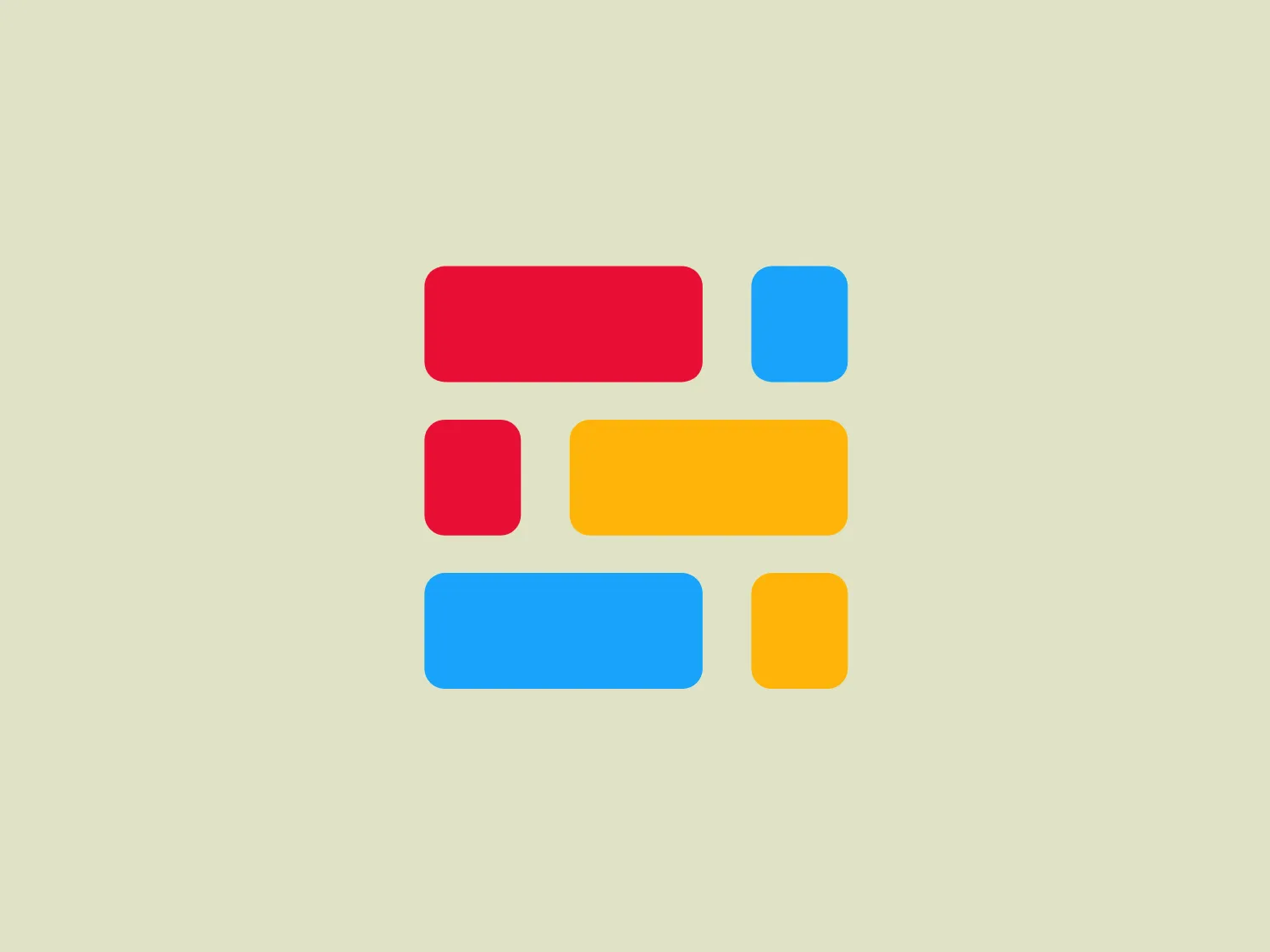 Easyapps' logo presents a stylized, abstract design comprising geometric shapes in bold, primary colors. It features a red rectangle on the top left, a smaller blue square on the top right, a medium-sized yellow rectangle in the middle left, a larger blue rectangle on the bottom left, and a small yellow square on the bottom right, all evenly spaced, suggesting organization and clarity.