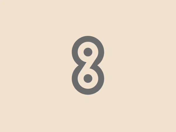 We like the modern and fluid stylized "8" in the 8 Percent logo design, with its vibrant teal-like shade that adds brightness and clarity.