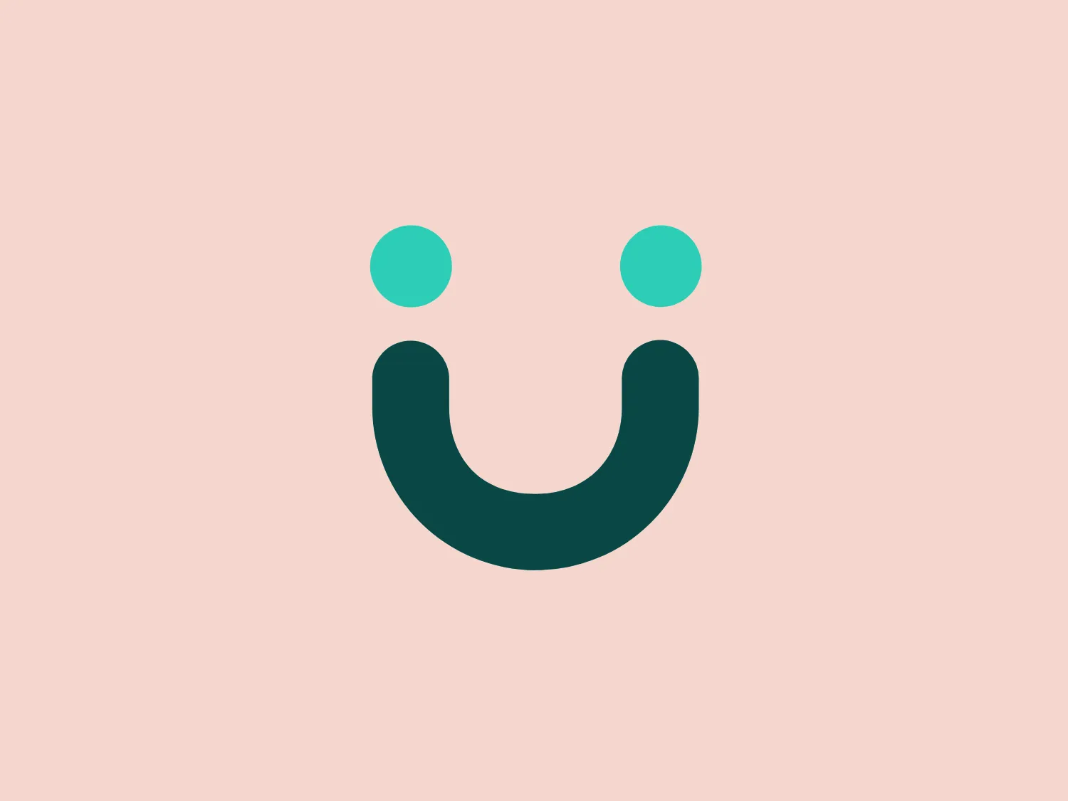 The logo for UKG is a stylized smiley face composed of a thick, U-shaped figure in dark teal, evoking a mouth, paired with two solid circles above it, suggesting eyes. The design is minimalistic, modern, and friendly, with a playful touch thanks to its simple, clean lines and rounded forms. The color scheme consists of a contrasting palette where the dark teal elements stand out against a white background, providing a strong visual impact.