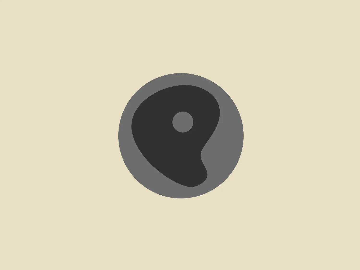The Paletton logo showcases a sleek, minimalist design featuring a stylized palette shape often associated with art and painting. The off-centered circle within the palette symbolizes the traditional thumb hole for holding. This modern and simple design utilizes gray gradients to create a 3D effect, adding depth and curvature. The darker gray outlines the palette's shape, while the lighter gray fills the interior, creating a subtle shadow effect on the left side. This clean and contemporary logo would complement a soft, neutral background.