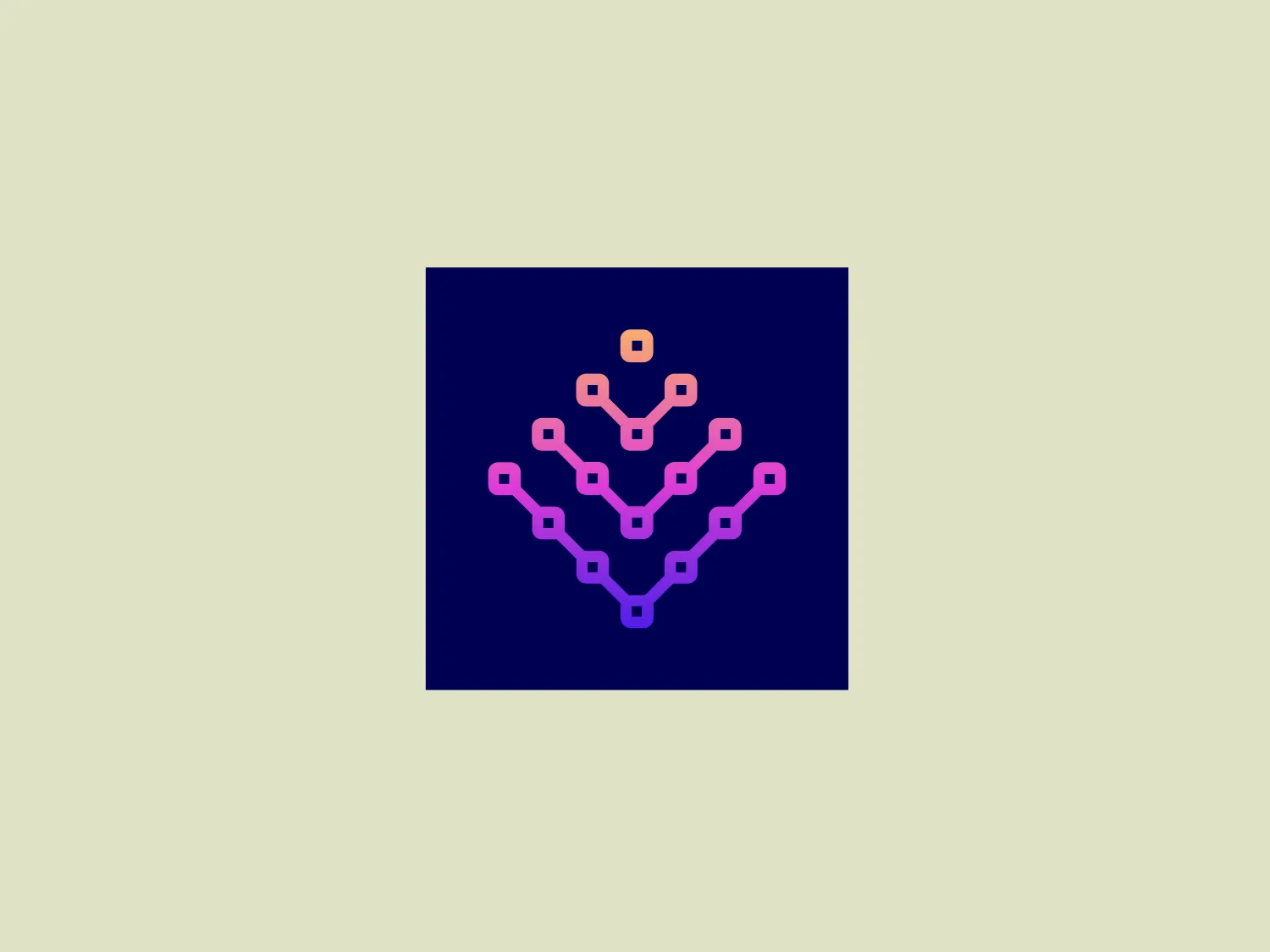 The Vertobase logo features an abstract mark with a digital or technological aesthetic. It consists of interconnected lines and dots, suggesting a network or circuit board design, frequently associated with tech companies or digital services. The primary shapes resemble a combination of 'V' and 'Y', or a branching structure with a symmetry that suggests growth or connections. The color palette consists of gradient shades of purple, with the dots highlighted in orange, providing a striking contrast. This particular style evokes innovation and connectivity.
