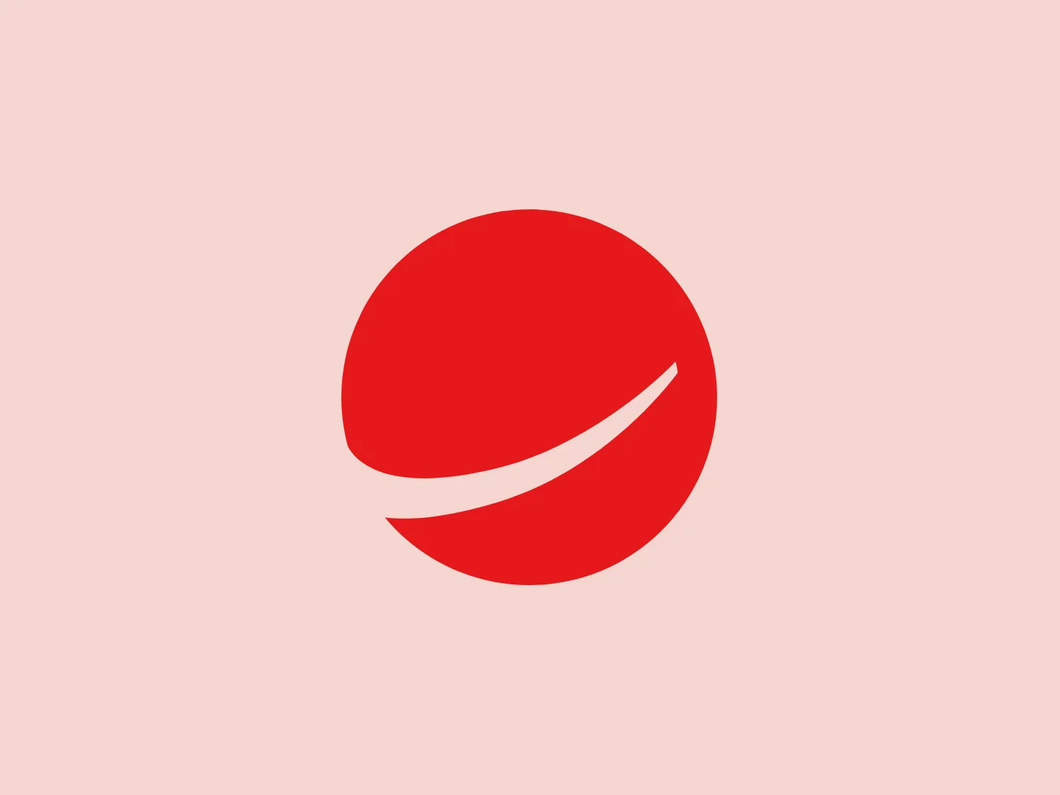 The NOV logo features a bold, red circle with a white swoosh cutting through it from bottom to top, creating a sense of motion or a smile-like appearance. The shapes create a modern and simplistic design with no sharp edges. The contrast between the red and the white is striking and would stand well against a minimalist background. Considering the color of the logo, a light background without competing for color intensity would complement it best.