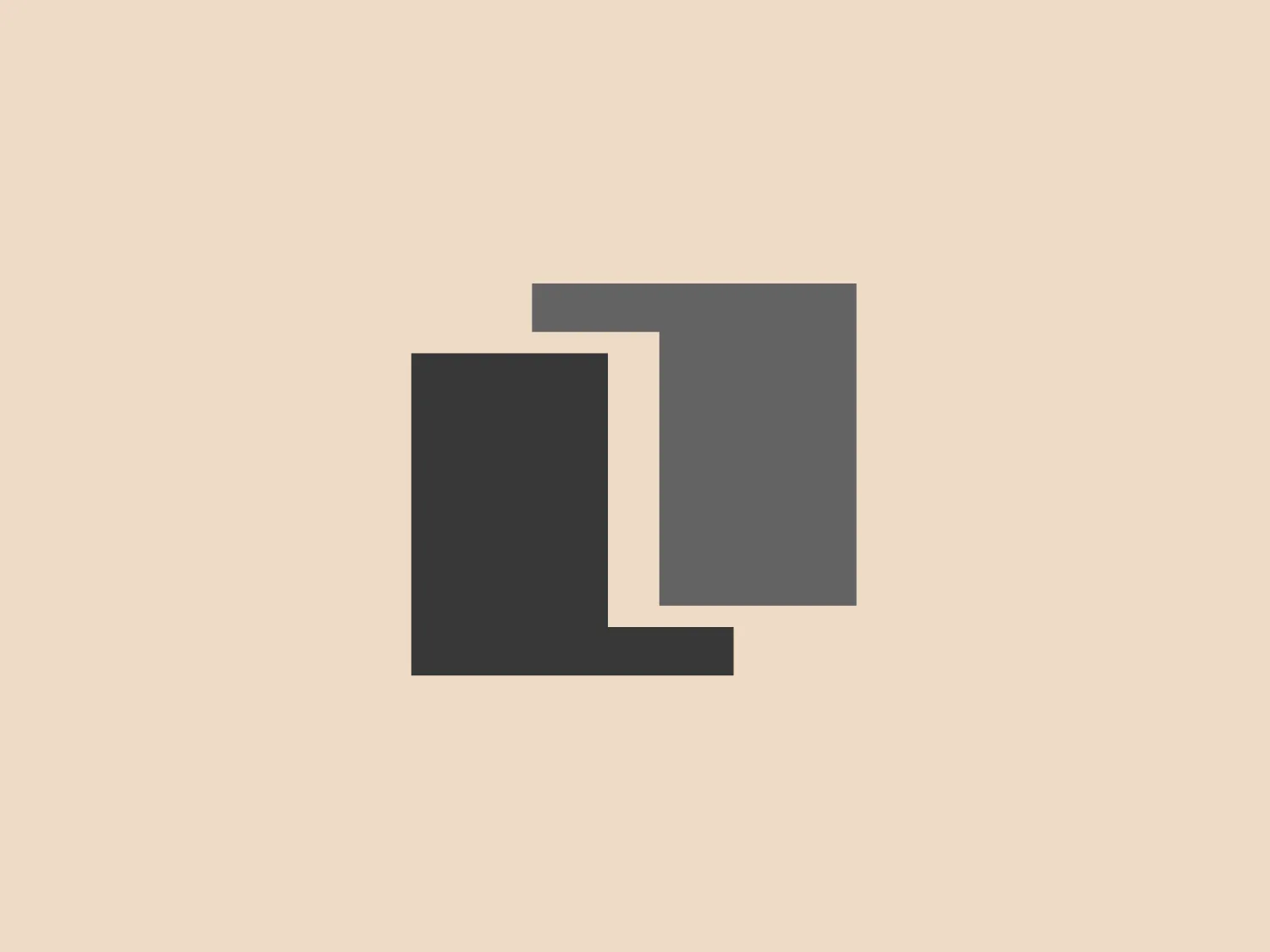 The Landsvirkjun logo features two overlapping rectangular shapes. The one in the foreground is a vibrant blue, while the one behind it is a lighter, muted blue-gray. The design is simple, with clean lines and a modern feel, conveying a sense of professionalism and stability. The bright blue suggests energy and reliability, whereas the muted blue-gray adds sophistication. The overall aesthetic is minimalist and would be fitting for corporate or technological branding.