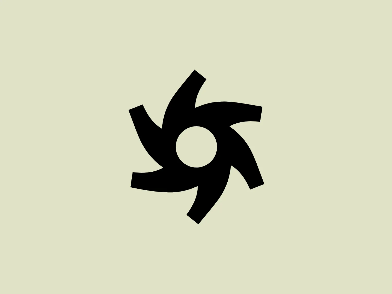 The Octane Render logo features a stylized, abstract design with swirling elements radiating from a central circle, similar to a dynamic, modern interpretation of a sun or spiral. The logo is monochromatic, with bold black shapes set against a plain background, creating stark contrast. Its overall design is sleek and evocative of energy and motion. The tapered points of the swirls add a sense of swift movement and sophistication to the design.