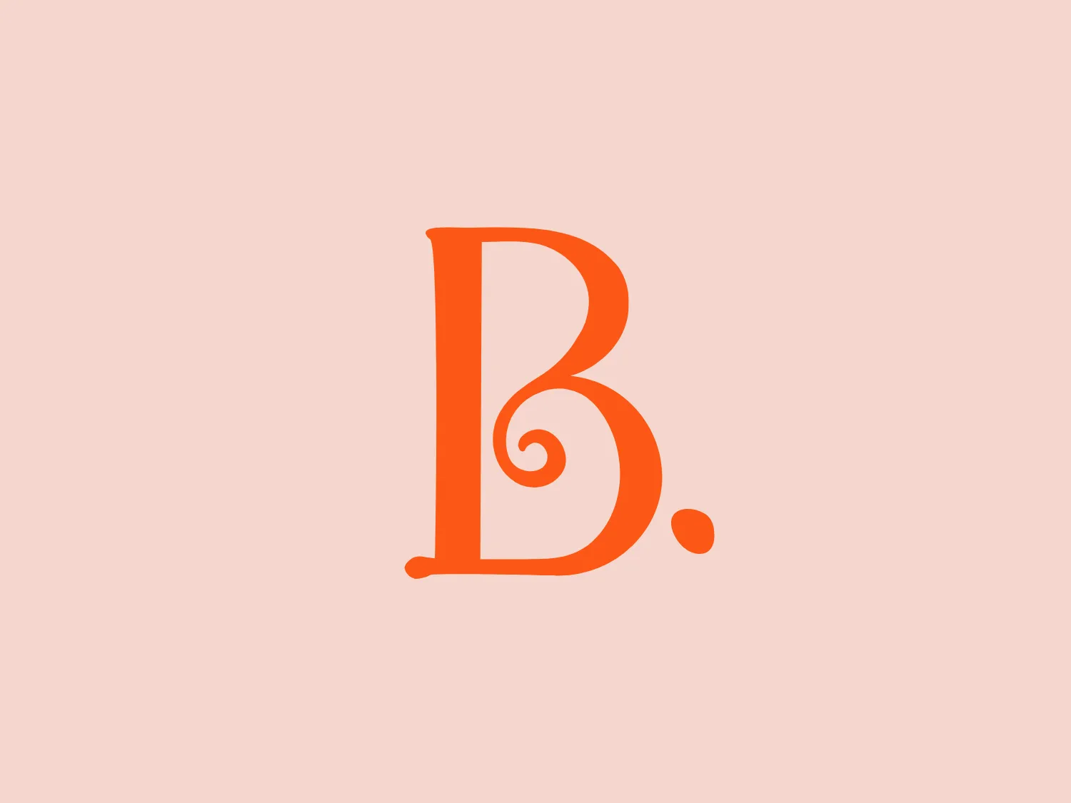 The B Toys logo features a stylized letter 'B' with a modern and fluid design. The most striking visual element is the curl emanating from the bottom of the 'B,' creating a sense of motion and fluidity. The vibrant shade of orange suggests energy, creativity, and enthusiasm. The logo lacks hard edges or corners, emphasizing softness and continuous flow. The smooth curves and single-color use give the logo a clean and minimalistic aesthetic, making it easily recognizable and versatile for various branding applications.