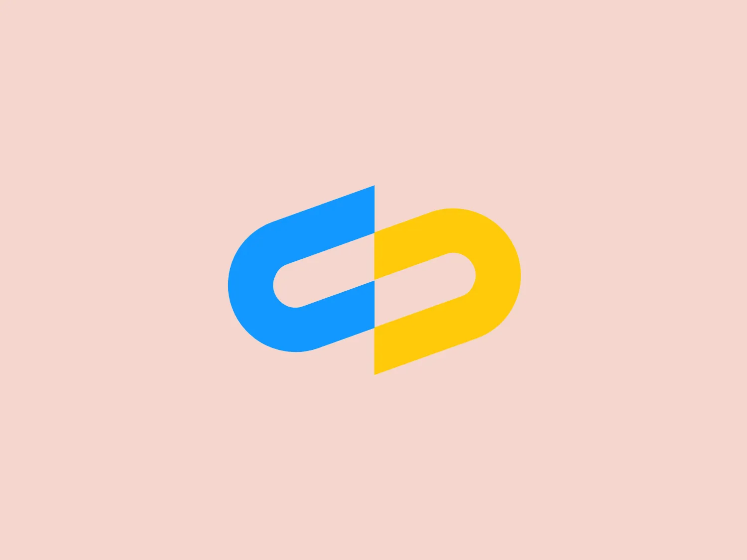 The image displays a modern and stylized logo that resembles a continuous loop or an abstract representation of the infinity symbol. The design consists of two distinct colors: a vibrant blue on the left half juxtaposed with a sunny yellow on the right half, seamlessly merging to create the impression of interconnectivity and unity. The shapes within the logo are rounded, creating a friendly and approachable feel. The overall aesthetic is clean, simple, and dynamic, suggesting creativity and forward-thinking.