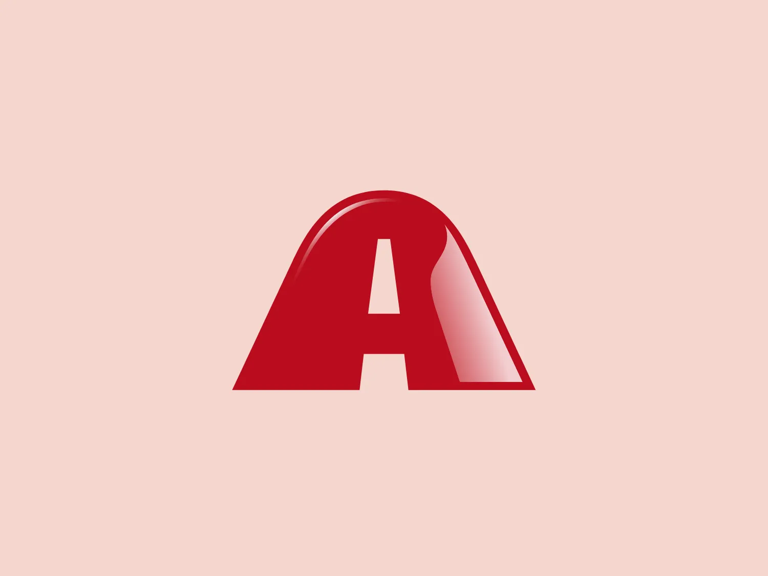 The Axalta logo features a stylized letter 'A' with a bold, sans-serif typeface. Its primary color is a vivid red with a gradient that gives a sense of illumination from the top left. The 'A' has a curved peak suggesting smoothness and approachability. The logo has a modern and sleek look with a subtle shadow effect on the right side that adds depth, making the 'A' seem slightly three-dimensional.
