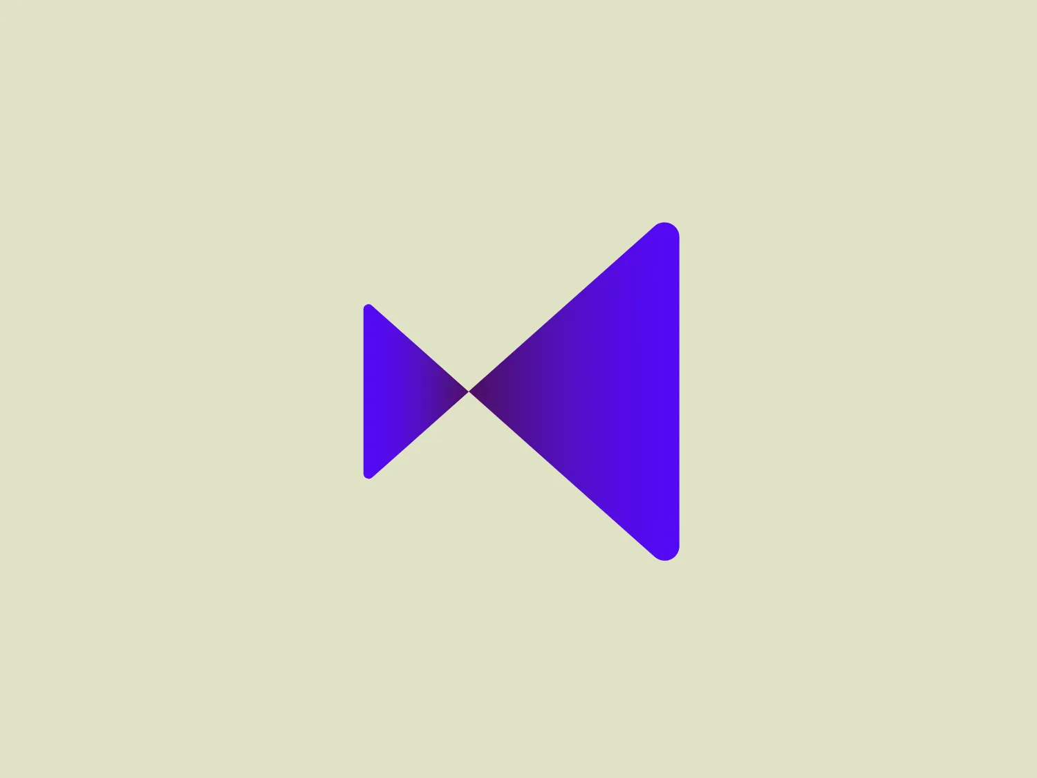 The Kleo logo is a stylized triangular media play button with two different shades of purple, creating a sense of depth. The darker purple forms a perfect triangle, while the lighter purple creates a smaller, skewed triangle within it, suggesting forward motion or play functionality. The design is minimalist and modern, with a dynamic aesthetic achieved by the use of geometric shapes and contrasting colors. The overall look is sleek and would be easily recognizable at various sizes.