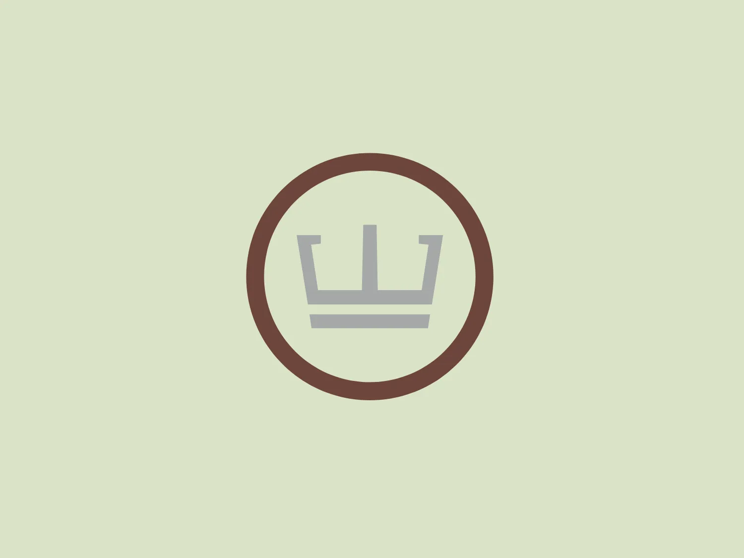 The Egger Druck logo features a stylized crown with clean, modern lines, consisting of three sharp points atop a simple horizontally-lined base resembling a band or ribbon. The entire icon is enveloped by a thick circular border. The color palette is muted, with shades of pale brown and grey, emphasizing a sophisticated and professional appeal. The design radiates a sense of minimalism and elegance. Considering the subtle colors of the logo, a background that allows the design to stand out without overwhelming it would be ideal.