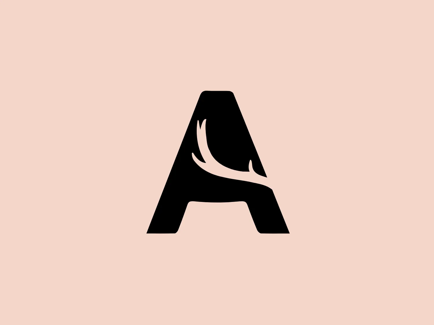 The Adara Hotel logo consists of a bold, sans-serif "A" with a distinctive white, swooping, flame-like shape cutting through the lower part of the letter, giving it a dynamic and somewhat organic feel. This design presents a modern and potentially energetic brand identity with a striking visual effect.