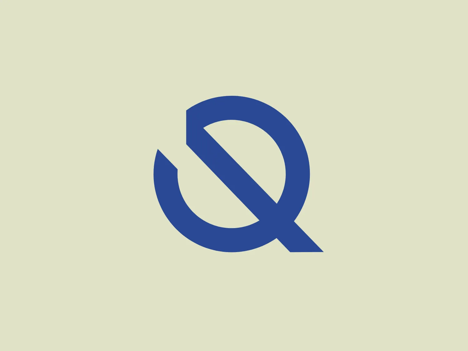 The Queensbury Shelters logo features a stylized letter comprised of interlocking shapes, resembling a combination of the letters 'Q' and 'D'. The clean, bold lines give it a modern and minimalistic look, with a medium to dark shade of blue conveying professionalism and stability. The sleek design appears dynamic due to the overlap at the intersection of the curves, and would complement a subtle and light background well.