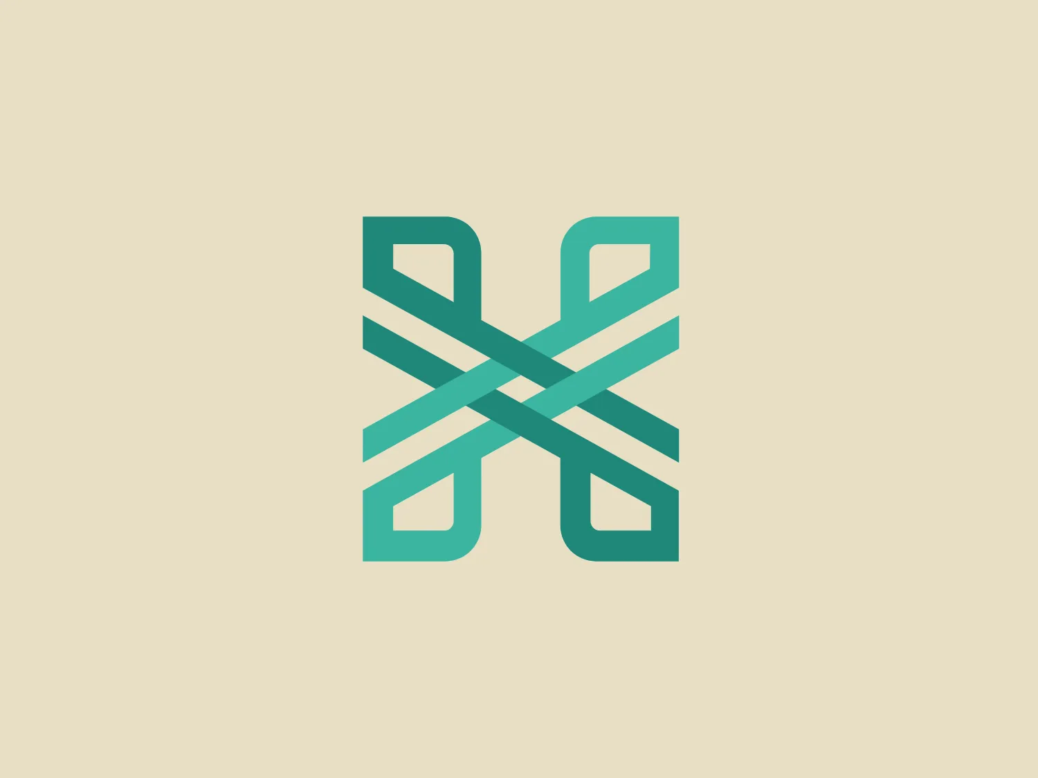 The HomeX logo features an abstract, geometric design resembling an interlocked knot or paths. Eight elongated hexagons arranged symmetrically form the interconnected pattern, symbolizing connectivity and interaction. The sleek, minimalist design, in a modern muted teal shade, exudes professionalism and innovation. With clean lines and no additional embellishments, the logo's contemporary feel makes it suitable for a variety of industries, from technology to consultancy.