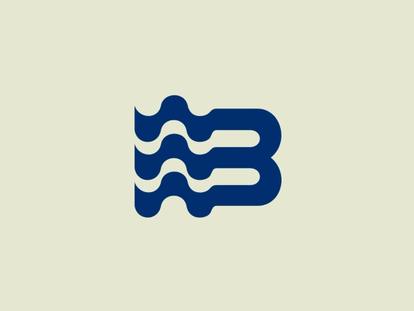 The Agbar logo features a stylized letter "B," comprised of three continuous, parallel, wavy lines. The deep blue color exudes professionalism and reliability. The dynamic and fluid waves within the "B" suggest movement, flexibility, and innovation. The design is modern, minimalist, and easily recognizable, with a friendly and approachable feel.